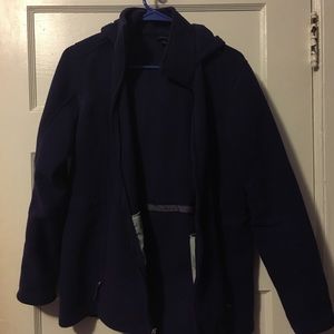 Land's end dark purple fuzzy jacket